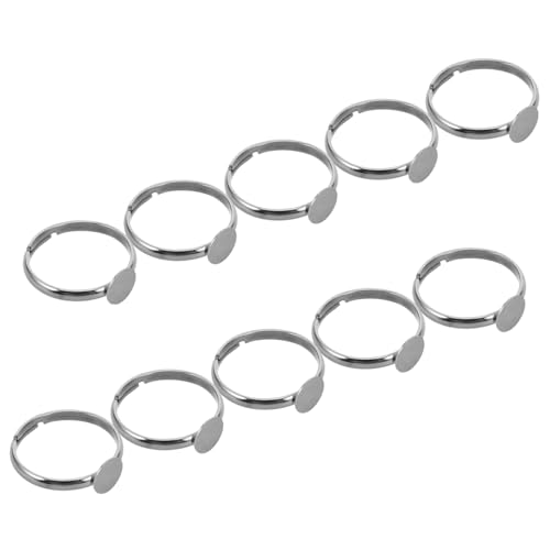 Tofficu 10 Stück Verstellbare Ringe für Diy Schmuckherstellungsset mit Flachem Rundpad für Bastelarbeiten und Kreative Accessoires von Tofficu