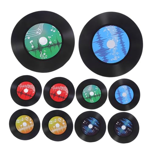 Tofficu 10stücke Vintage Wandaufkleber Vinyl Schallplatten Aufkleber Für Kreative Raumgestaltung Retro Wanddekor Für Wohnzimmer Musik Studio Deko Farben von Tofficu