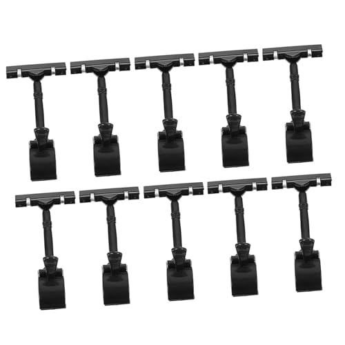 Tofficu 10 Stück Wiederverwendbare Preisetikettenhalter Clip Schwarz Verstellbare Preisschildhalter für Werbedisplays Schilder und Notizen Geeignet für Laden Büro und Ausstellungen von Tofficu