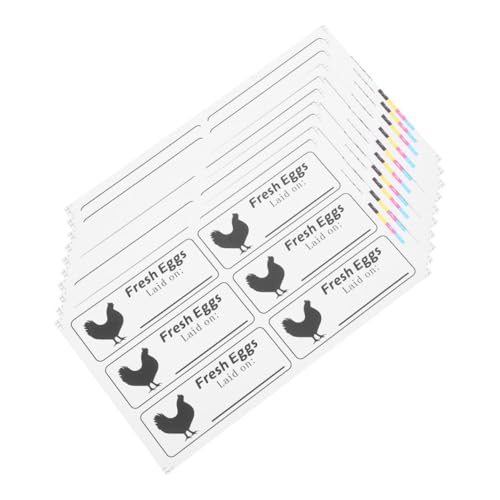 Tofficu 100 Blatt Etikett mit des Eierkartons Aufkleber für Eierkartons Etiketten für frische Eier Aufkleber organisieren Kupferplattenaufkleber von Tofficu
