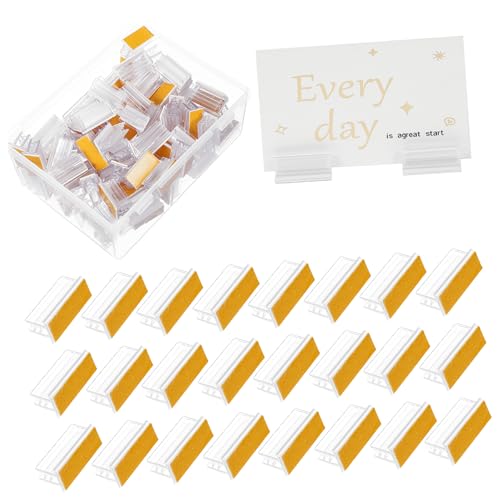 Tofficu 100 Stück Acryl Schildhalter Clips mit Kleber Rückseite Preisschild Halter Etikettenhalter für Tisch Regal Laden Büro Vielseitig Einsetzbar Sicherer Halt Tofficu 100 Stück Acryl Schildhalter Clips mit Kleber Rückseite Preisschild Halter Etikettenhalter für Tisch Regal Laden Büro Vielseitig Einsetzbar Sicherer Halt von Tofficu