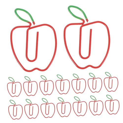 Tofficu 100 Stück Apfel Büroklammern Metall Clips Kreatives Design Starker Halt Rutschfest Praktisch Für Dokumente Büro Organisation Geschenkidee von Tofficu