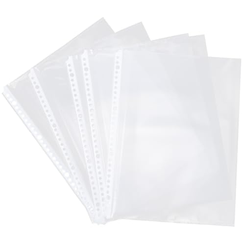 Tofficu 100 Stück Binder Pockets Transparent Dokumentenschutzhüllen Ordner Folien Taschen Ordner Zubehör Für Büro Schule Aufbewahrung und Schutz Wesentlicher Dokumente von Tofficu
