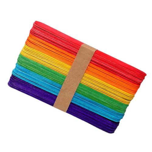Tofficu 100 Stück Bunte Holzstäbchen für Bastelprojekte Farbige Eisstiele für Kinderhandwerk Schule und Kreative Familienaktivitäten Natürlichem Holz mit Glatten Kanten Tofficu 100 Stück Bunte Holzstäbchen für Bastelprojekte Farbige Eisstiele für Kinderhandwerk Schule und Kreative Familienaktivitäten Natürlichem Holz mit Glatten Kanten von Tofficu