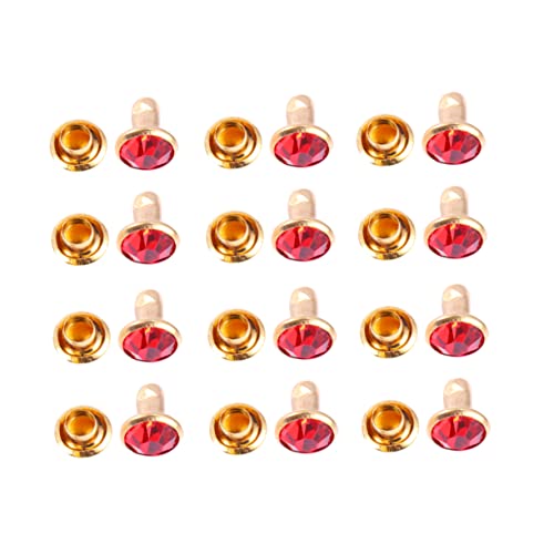 Tofficu 100 Stück Bunte Strasssteine Metall Schmuckzubehör für Diy Kleidung Rot mit Goldenem Rand für Schmuckherstellung und Kreative Bastelprojekte von Tofficu