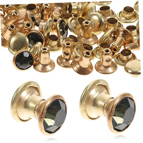Tofficu 100 Stück Bunte Strasssteine für Schmuckherstellung Hochwertige Rhinestone Metallaccessoires für Kleidung Grauer Diamant mit Goldenem Rand von Tofficu