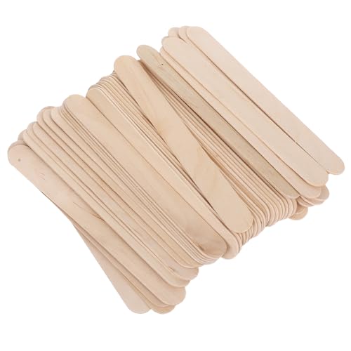 Tofficu 100 Stück DIY Holzstäbchen Natürliche Holz Craft Sticks für Bastelprojekte und Splinterfrei für Gruppenaktivitäten und Klassenprojekte von Tofficu