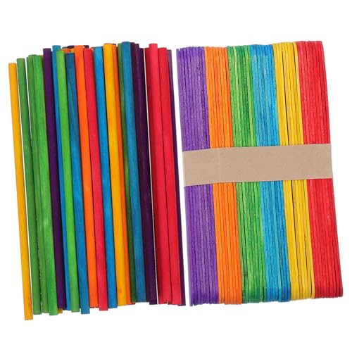 Tofficu 100 Stück Farbige Holzstäbchen für Glatte Kanten Langlebig DIY Bastelstäbe für Eiscreme und Popsicle Herstellung Vielseitig und Sicher Tofficu 100 Stück Farbige Holzstäbchen für Glatte Kanten Langlebig DIY Bastelstäbe für Eiscreme und Popsicle Herstellung Vielseitig und Sicher von Tofficu