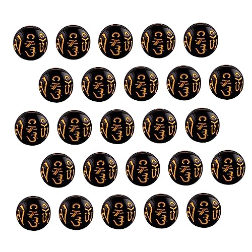 Tofficu 100 Stück Gebetsperlen Perlenzauber Lose Abstandsperlen Perlen-anhänger Diy -schmuckzubehör Diy Halskette Lose Perle Lose Perlen Black Acryl von Tofficu