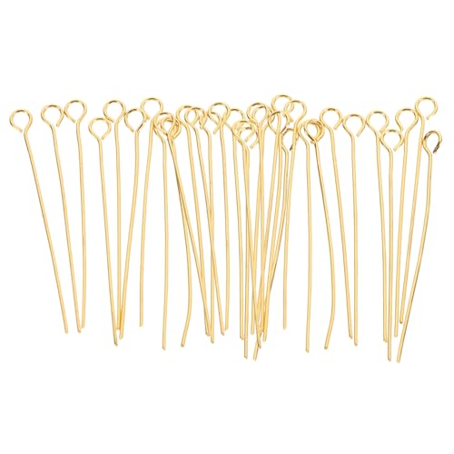 Tofficu 100 Stück Goldene Kettelstifte aus für DIY Schmuckherstellung Langlebige Ohrstecker Bastelzubehör für Ohrringe Armbänder und Halsketten Leicht und Vielseitig Verwendbar von Tofficu