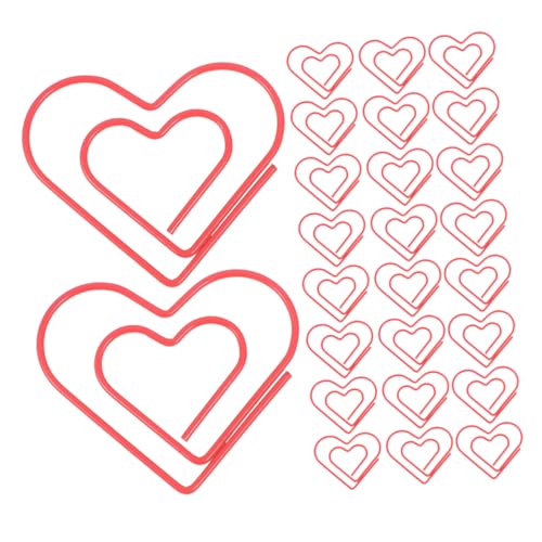 Tofficu 100 Stück Herz Büroklammern Rot Metall Herzförmige Lesezeichen für Büro Journaling Scrapbooking und DIY Projekte Dekorative Love Heart Paper Clips für Dokumentenorganisation Tofficu 100 Stück Herz Büroklammern Rot Metall Herzförmige Lesezeichen für Büro Journaling Scrapbooking und DIY Projekte Dekorative Love Heart Paper Clips für Dokumentenorganisation von Tofficu