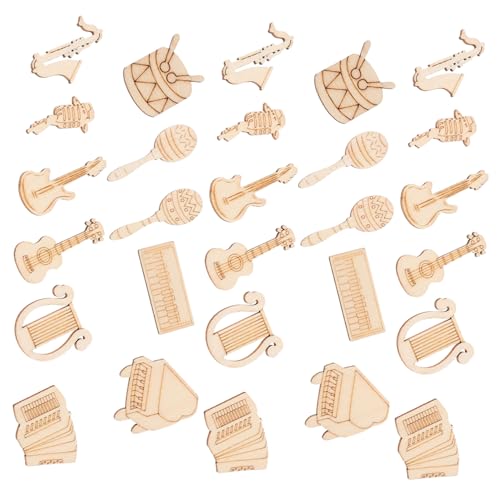 Tofficu 100 Stück Holzscheiben in Musik Instrumentenform Unvollendete DIY Holzstücke für Kreative Bastelprojekte Leichte Stabile Naturholz Deko zum Bemalen und Gestalten Tofficu 100 Stück Holzscheiben in Musik Instrumentenform Unvollendete DIY Holzstücke für Kreative Bastelprojekte Leichte Stabile Naturholz Deko zum Bemalen und Gestalten von Tofficu
