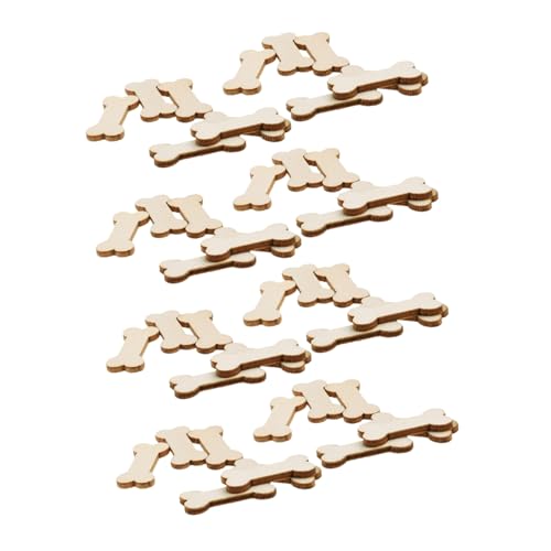 Tofficu 100 Stück Hundeknochen Dekoratives Holzstück Holz Leere Unfertiges Zeichen Unbemalte Holzformen Unfertige Holzspäne Natürliche Holzscheiben Holzscheiben Khaki Buchsbaum von Tofficu