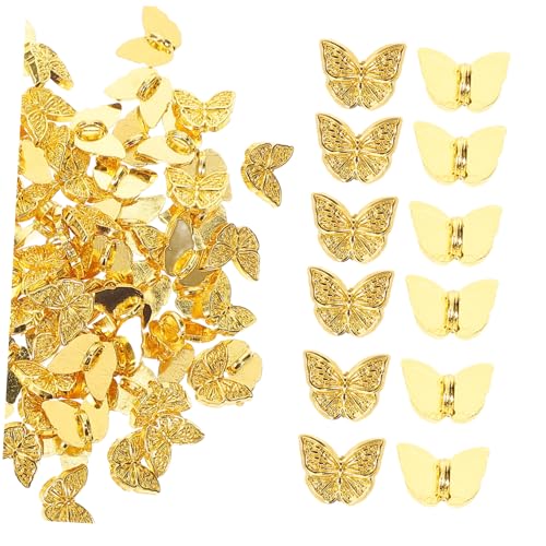 Tofficu 100 Stück Mini Schmetterling Knöpfe Puppenkleider Knöpfe DIY Zubehör für Bjd Puppen Kleidung Handarbeit Langlebig Modisch von Tofficu