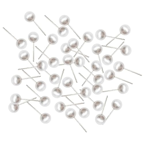 Tofficu 100 Stück Perlenohrringe Trendige Perlenohrstecker Sterling Baumelnde Ohrstecker Für Frauen Für Mädchen Birnenförmiger Ohrschmuck Einfädler Ohrringe Ohrringschmuck von Tofficu