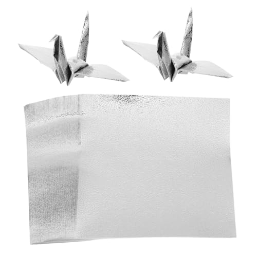 Tofficu 100 Stück Quadratisches Einseitiges Perlmuttfarbenes Faltpapier Stabiles Bastelpapier für DIY Kunsthandwerk Originelles Origami Papier zum Basteln und Dekorieren von Tofficu