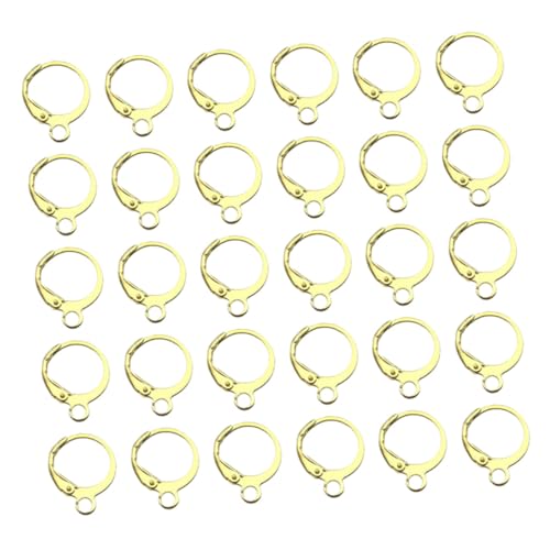 Tofficu 100 Stück Runde Leverback Ohrringhaken aus Goldfarbenem Kupfer Sicherer Verschluss Leicht Glänzend für DIY Schmuckherstellung Ohrschmuck Zubehör für Ohrringe von Tofficu