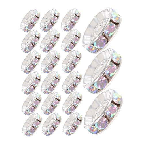 Tofficu 100 Stück Strass Spacer Beads für Schmuckherstellung Große Lochperlen für Armbänder und Diy Zubehör von Tofficu