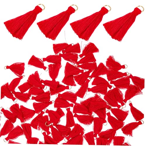 Tofficu 100 Stück Teiliges Dekoratives Quasten Kurze Rote Schmuckanhänger für DIY Basteln Vielseitige Hängende Tassel Anhänger zur Schlüssel Taschen und Lesezeichen Dekoration Tofficu 100 Stück Teiliges Dekoratives Quasten Kurze Rote Schmuckanhänger für DIY Basteln Vielseitige Hängende Tassel Anhänger zur Schlüssel Taschen und Lesezeichen Dekoration von Tofficu