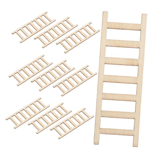 Tofficu 100 Stück Teiliges Mini Detailgetreue Miniatur Holzleiter für Puppenhaus Micro Landschaftsmodell Realistisches DIY Zubehör für Miniaturmöbel und Szenendekor von Tofficu