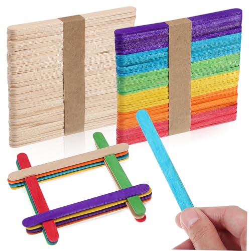Tofficu 100 Stück Teiliges Natur und Farbig Glatte DIY bastelstäbe zum Malen Kreative Holzstäbe für Kunsthandwerk Dekoration und Schulprojekte Tofficu 100 Stück Teiliges Natur und Farbig Glatte DIY bastelstäbe zum Malen Kreative Holzstäbe für Kunsthandwerk Dekoration und Schulprojekte von Tofficu