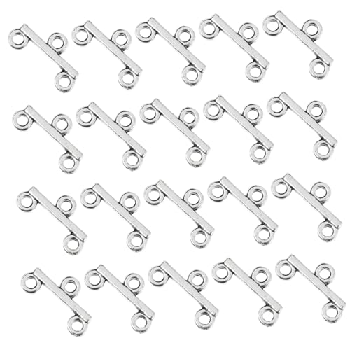 Tofficu 100 Stück Teiliges Schmuckverschluss Doppelte Reihen Antikes Silber Langlebige DIY Halsketten Armbandverbinder Rostfrei für Kreative Schmuckherstellung Tofficu 100 Stück Teiliges Schmuckverschluss Doppelte Reihen Antikes Silber Langlebige DIY Halsketten Armbandverbinder Rostfrei für Kreative Schmuckherstellung von Tofficu