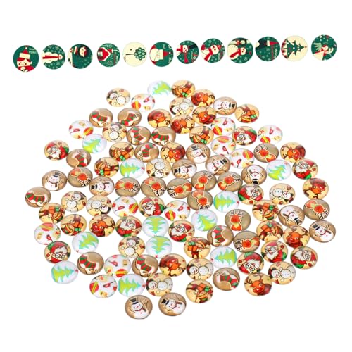 Tofficu 100 Stück Weihnachts-edelstein-patch Dekorationen Für Flecken Ornamente Cabochons Party Weihnachtsschmuck Basteln Schmuck Machen Weihnachten Kristall-aufkleber Glas von Tofficu