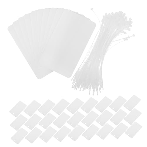 Tofficu 100 Stück Weiße PVC Etiketten mit Lanyard für Etikettierung Id Halter Schmuckpräsentation Heimbrauen und Versandetiketten Tofficu 100 Stück Weiße PVC Etiketten mit Lanyard für Etikettierung Id Halter Schmuckpräsentation Heimbrauen und Versandetiketten von Tofficu