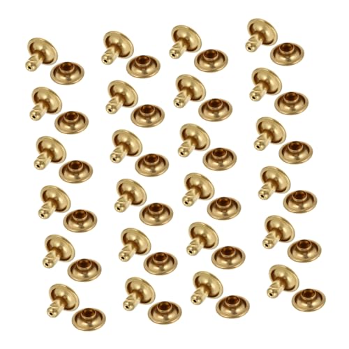 Tofficu 100Stücke Doppelkappen Nieten Tubular Metallbolzen für Lederhandwerk DIY Zubehör für Taschen Gürtel und Kleidung Fußlänge Robust und Attraktiv von Tofficu
