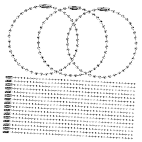 Tofficu 100Stücke Einstellbare Kugelkette mit Perlenverbindern für Schlüsselanhänger Silber für DIY Projekte und Bastelarbeiten von Tofficu