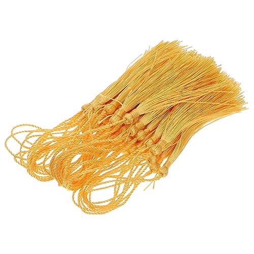 Tofficu 100Stücke Polyester Quasten für DIY Bastelprojekte Handgefertigte Knoten Quasten Gold für Schmuck Lesezeichen und Haushaltsdekoration für Kunsthandwerke Tofficu 100Stücke Polyester Quasten für DIY Bastelprojekte Handgefertigte Knoten Quasten Gold für Schmuck Lesezeichen und Haushaltsdekoration für Kunsthandwerke von Tofficu