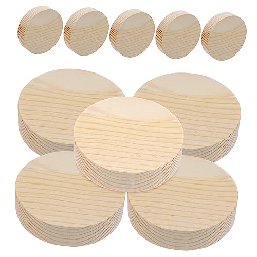 Tofficu 10Stücke DIY Holzscheiben Handbemalt Runde Holzchips Naturholz Stärke für Kreative Bastelprojekte von Kindern und Mädchen Unbeschichtet für Deko von Tofficu
