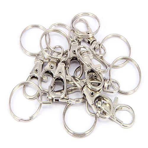 Tofficu 10Stücke Karabiner Schlüsselanhänger Metall Mit Drehbarem Verschluss Für DIY Projekte Schlüsselbund Haken Und Bastelarbeiten von Tofficu