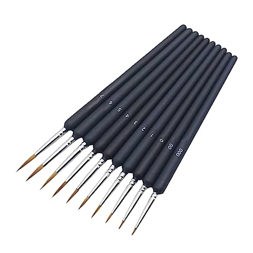 Tofficu 10Stücke Künstlerpinsel Teiliges Detaillackbürsten für Aquarell Öl und Gouache Hochwertige Künstlerbürsten für Präzise Maltechnik und Projekte von Tofficu