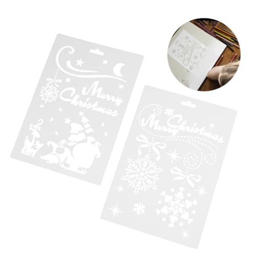 Tofficu 12 Blatt Malvorlage für Weihnachten weihnachtskarten basteln weihnachtsbasteln weihnachtsstempel Zeichnung Dekorationen weihnachtsdeko Malvorlagen zeichnen Schablonen Weiß von Tofficu