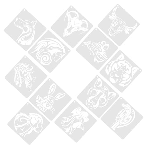 Tofficu 12 Blatt Teiliges Diy Schablonen mit Portablen Wiederverwendbaren Tiermotiven zum Malen und Basteln für Wanddekoration Scrapbooking und Heimgestaltung Tofficu 12 Blatt Teiliges Diy Schablonen mit Portablen Wiederverwendbaren Tiermotiven zum Malen und Basteln für Wanddekoration Scrapbooking und Heimgestaltung von Tofficu
