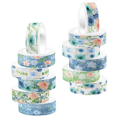 Tofficu 12 Rollen Aquarell Blau Rosen Washi Tape Dekoratives Klebeband Scrapbooking DIY Bastelband für Geschenkverpackung Tagebuch Kalender Kreative Kunstgestaltung Tofficu 12 Rollen Aquarell Blau Rosen Washi Tape Dekoratives Klebeband Scrapbooking DIY Bastelband für Geschenkverpackung Tagebuch Kalender Kreative Kunstgestaltung von Tofficu