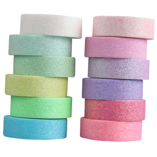 Tofficu 12 Rollen Candy Color Washi Tape Glitter Washi Klebeband für DIY Basteln Scrapbooking Tagebücher Fotoalben Einfach Abreißbar Rückstandsfrei Vielseitig für Büro und Schule Tofficu 12 Rollen Candy Color Washi Tape Glitter Washi Klebeband für DIY Basteln Scrapbooking Tagebücher Fotoalben Einfach Abreißbar Rückstandsfrei Vielseitig für Büro und Schule von Tofficu