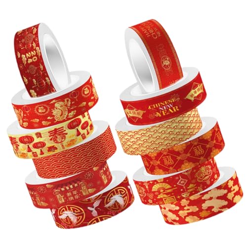 Tofficu 12 Rollen Transparente Washi Tapes mit Filigranen Chinesischen Neujahrs Motiven Vielseitig Einsetzbares Klebeband für DIY Scrapbooking Geschenkverpackung und Planerdekoration Tofficu 12 Rollen Transparente Washi Tapes mit Filigranen Chinesischen Neujahrs Motiven Vielseitig Einsetzbares Klebeband für DIY Scrapbooking Geschenkverpackung und Planerdekoration von Tofficu