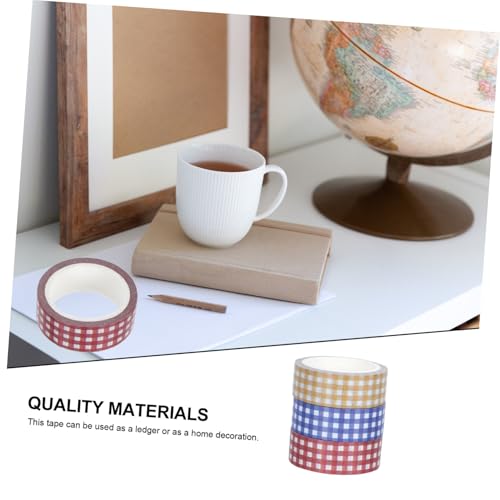 Tofficu 12 Rollen Vintage Grid Washi Tape DIY Papierklebeband mit Retro Karomuster in Rot Blau Gelb Dekoratives Klebeband für Scrapbooking Tagebuch und Bastelprojekte von Tofficu