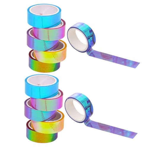 Tofficu 12 Rollen Wasserdichtes Dekoratives Washi Tape Farbverlauf Klebeband für Scrapbooking DIY Journaling Planer Bastelbedarf von Tofficu