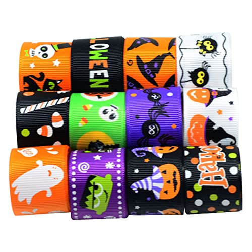 Tofficu 12 Stück Halloween-Band band halloween Halloween-Papier Party Schleife halloween haarschmuck halloween dekoration bastelset DIY-Band für Halloween Halloween-Dekorationsband Textil- von Tofficu