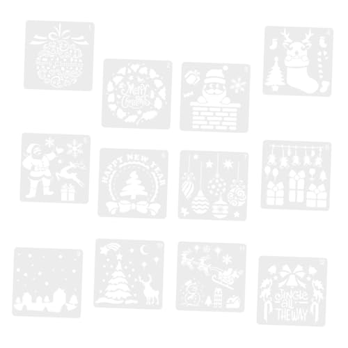 Tofficu 12 Stück Malvorlage Klein Weihnachtshandwerk Malschablonen Frohe Weihnachten-schablone Malerei Schablonen Zum Zeichnen Weihnachtsschablone Zeichnungsvorlage Plätzchen Plastik Weiß Tofficu 12 Stück Malvorlage Klein Weihnachtshandwerk Malschablonen Frohe Weihnachten-schablone Malerei Schablonen Zum Zeichnen Weihnachtsschablone Zeichnungsvorlage Plätzchen Plastik Weiß von Tofficu