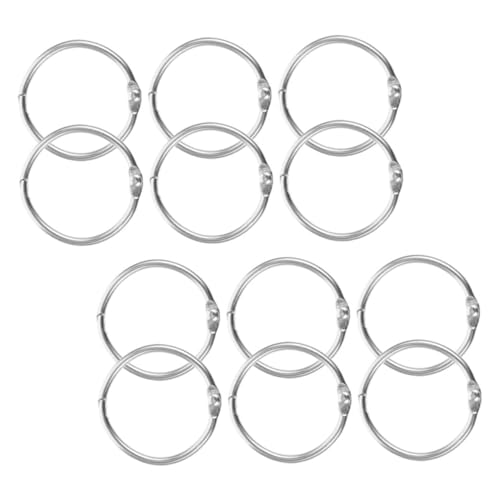 Tofficu 12 Stück Ring aktenordner für Stichworte lockeres Blatt Schlüssel Büro Silber lose Tab Metall Silver von Tofficu