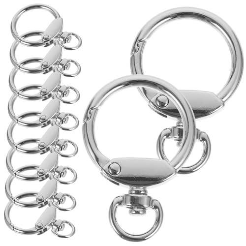 Tofficu 12 Stück Ringschnalle Aus Legierung Schlüsselbundringe Schlüsselbundschnalle Schlüsselringschlaufe Runder Schlüsselanhänger Schlüsselringe Runden Haken Goldener Karabiner Silver von Tofficu