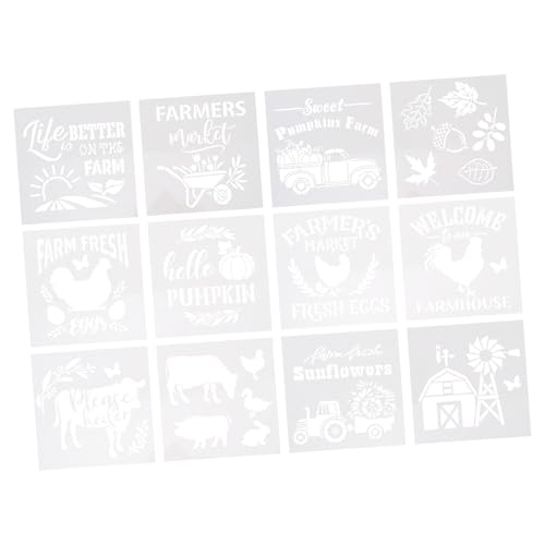 Tofficu 12 Stück Teiliges Bauernhof Robuste Wiederverwendbare Malvorlagen für Kreative DIY Bastelvorlagen für Zeichnen Scrapbooking Wand Stoffdekoration Tofficu 12 Stück Teiliges Bauernhof Robuste Wiederverwendbare Malvorlagen für Kreative DIY Bastelvorlagen für Zeichnen Scrapbooking Wand Stoffdekoration von Tofficu