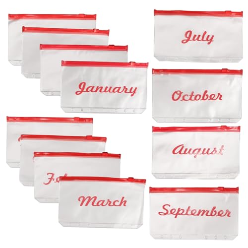 Tofficu 12 Stück Teiliges Budget Umschläge mit Lochung Rote Transparente Binder Taschen mit Reißverschluss Wiederverwendbare Dokumenten und Geldbeutel für Organisation Kompatibel mit Tofficu 12 Stück Teiliges Budget Umschläge mit Lochung Rote Transparente Binder Taschen mit Reißverschluss Wiederverwendbare Dokumenten und Geldbeutel für Organisation Kompatibel mit von Tofficu