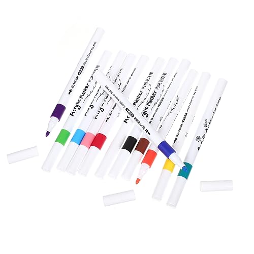 Tofficu 12 Stück Teiliges Bunte Malstifte für Wasserbasierte Marker für DIY Projekte Basteln Steine und Mehr Ergonomisch Leicht und Präzise für Kreative Kunstwerke von Tofficu