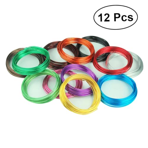 Tofficu 12 Stück Teiliges Bunter Aluminiumdraht Flexibel Biegsam für Schmuckherstellung Basteldraht Armbänder Halsketten DIY Kinderhandwerk Jungen Mädchen von Tofficu