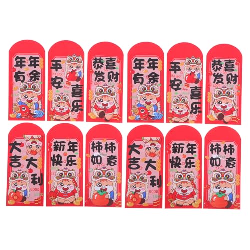 Tofficu 12 Stück Teiliges Chinesische Neujahrs-glücksgeldumschläge Pferdejahr Motiv Dickes Papier Traditionelle Rote Umschläge für Frühlingsfest Vielseitig für Familie und Geschäft von Tofficu